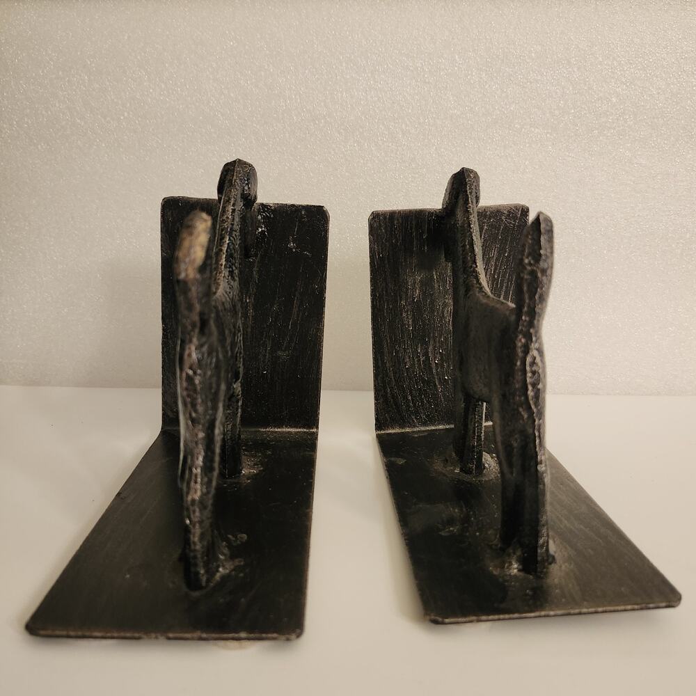 Vtg 1920's Cast Iron Airedale Terrier Dog Bookends Art Deco Style - Picture 8 of 13